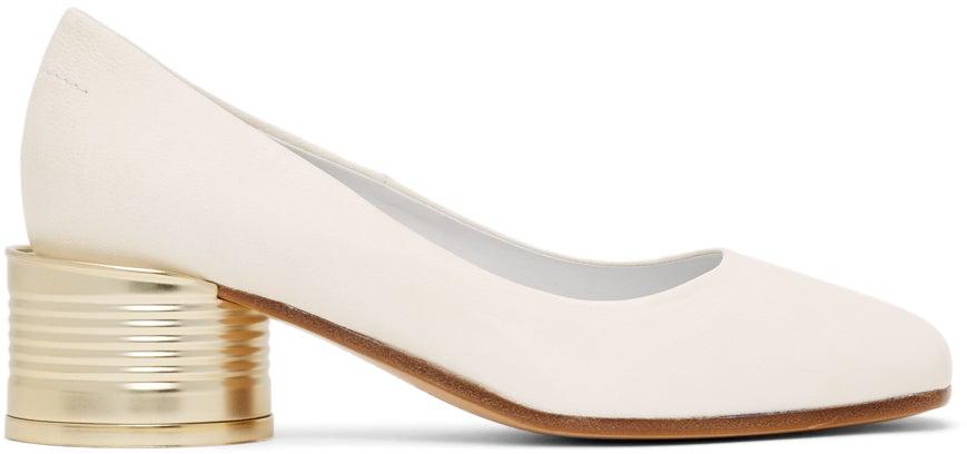 MM6 Maison Margiela White Tin Can Heel Pumps – BlackSkinny