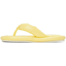 MM6 Maison Margiela Yellow Faux-Leather Padded Sandals