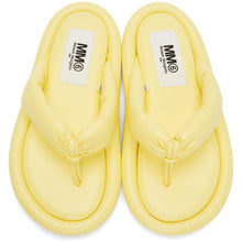 MM6 Maison Margiela Yellow Faux-Leather Padded Sandals