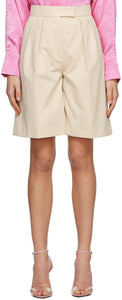 MSGM Beige Bermuda Shorts - MSGM Beige Bermuda Shorts - MSGM 베이지 버뮤다 반바지