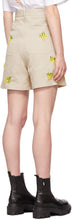 MSGM Beige Embroidered Shorts