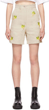 MSGM Beige Embroidered Shorts - Msgm Beige Brodé Shorts - MSGM 베이지 수 놓은 반바지