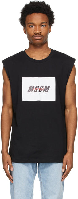 MSGM Black Active Logo T-Shirt - T-shirt logo actif noir msgm - MSGM 블랙 액티브 로고 티셔츠