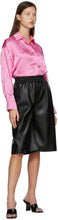 MSGM Black Artificial Leather Bermuda Shorts