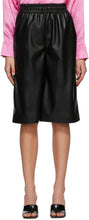 MSGM Black Artificial Leather Bermuda Shorts - MSGM shorts de bermudes en cuir artificiel noir - MSGM 블랙 인조 가죽 버뮤다 반바지