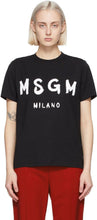 MSGM Black Artist Logo T-Shirt - T-shirt logo artiste noir msgm - MSGM 흑인 아티스트 로고 티셔츠