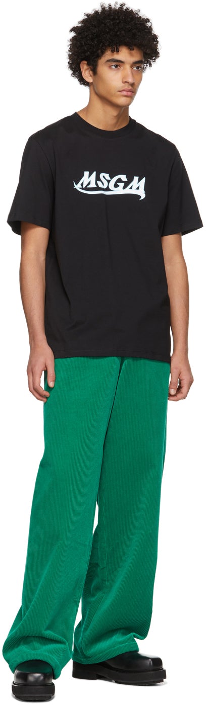 MSGM Black Logo Print T-Shirt