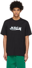 MSGM Black Logo Print T-Shirt - T-shirt imprimé logo noir msgm - MSGM 블랙 로고 인쇄 티셔츠