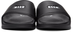 MSGM Black Micro-Logo Pool Slides