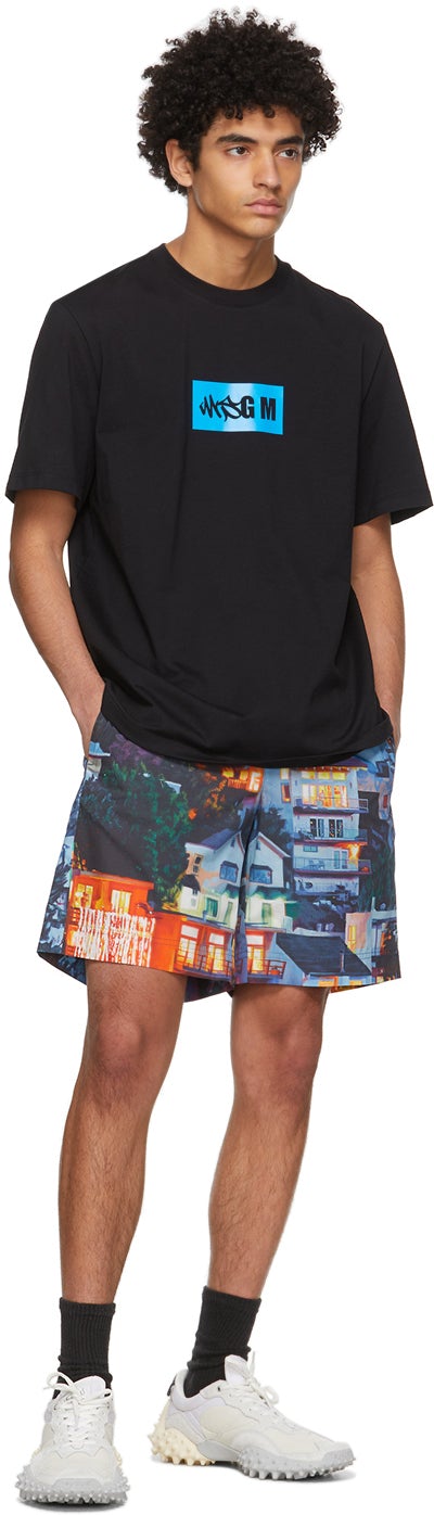 MSGM Black New Logo T-Shirt