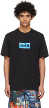 MSGM Black New Logo T-Shirt - Msgm Noir Nouveau logo T-shirt - MSGM 검정색 새로운 로고 티셔츠