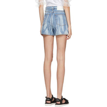 MSGM Blue Denim Bleach Shorts