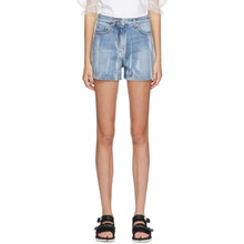 MSGM Blue Denim Bleach Shorts