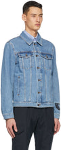 MSGM Blue Denim Embroidered Logo Jacket
