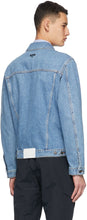 MSGM Blue Denim Embroidered Logo Jacket