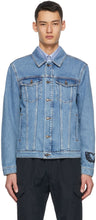 MSGM Blue Denim Embroidered Logo Jacket - Veste logo brodée en denim bleu msgm - MSGM 블루 데님 수 놓은 로고 재킷