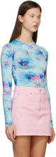 MSGM Blue Tie-Dye Long Sleeve T-Shirt