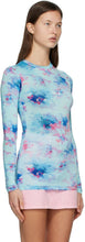 MSGM Blue Tie-Dye Long Sleeve T-Shirt