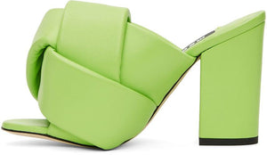 MSGM Green Intertwined Heeled Sandals