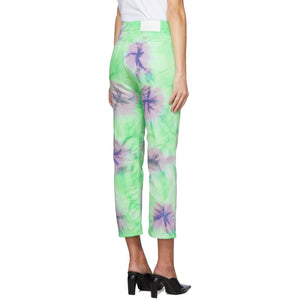 MSGM Green Tie-Dye Sport Jeans