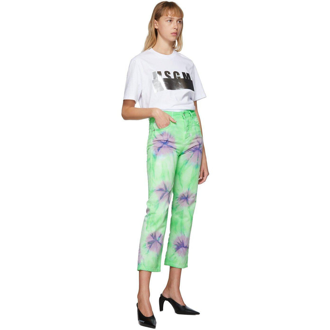 MSGM Green Tie-Dye Sport Jeans - MSGM Green Tye-Dye Sport Jeans - MSGM 녹색 넥타이 염료 스포츠 청바지