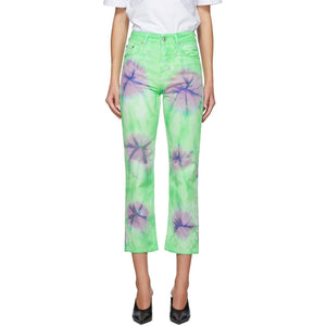 MSGM Green Tie-Dye Sport Jeans