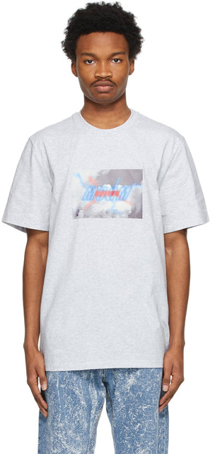 MSGM Grey Active Logo T-Shirt - T-shirt logo actif gris msgm - MSGM 회색 활성 로고 티셔츠