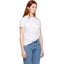 MSGM Grey Milano Logo T-Shirt