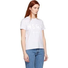 MSGM Grey Milano Logo T-Shirt