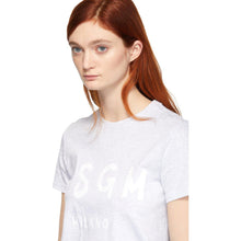 MSGM Grey Milano Logo T-Shirt - T-shirt logo MSGM Grey Milano - MSGM 회색 Milano 로고 티셔츠