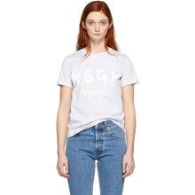 MSGM Grey Milano Logo T-Shirt
