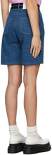 MSGM Indigo Denim Logo Shorts