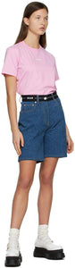 MSGM Indigo Denim Logo Shorts