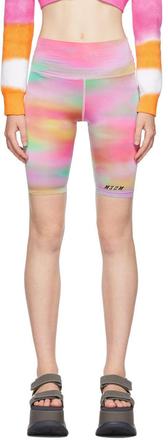 MSGM Multicolour Tie-Dye 'Active' Bike Shorts - MSGM Multicolour Tye-colorant 