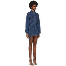 MSGM Navy Denim Cargo Coat