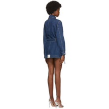 MSGM Navy Denim Cargo Coat