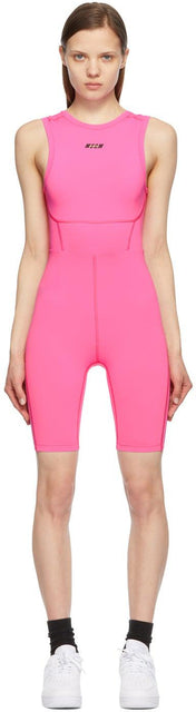 MSGM Pink 'Active' Short Jumpsuit - Msgm Pink 'Active' Court Combinaison courte - MSGM 핑크색 '활성'짧은 점프 수트