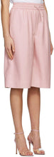 MSGM Pink Artificial Leather Bermuda Shorts