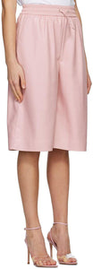 MSGM Pink Artificial Leather Bermuda Shorts
