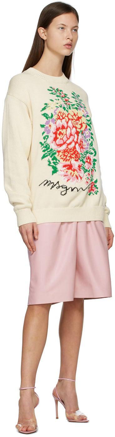 MSGM Pink Artificial Leather Bermuda Shorts