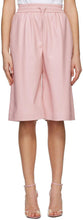 MSGM Pink Artificial Leather Bermuda Shorts - Short de Bermudes en cuir artificiel rose msgm - MSGM 핑크 인공 가죽 버뮤다 반바지