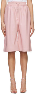MSGM Pink Artificial Leather Bermuda Shorts - Short de Bermudes en cuir artificiel rose msgm - MSGM 핑크 인공 가죽 버뮤다 반바지