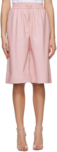 MSGM Pink Artificial Leather Bermuda Shorts - Short de Bermudes en cuir artificiel rose msgm - MSGM 핑크 인공 가죽 버뮤다 반바지