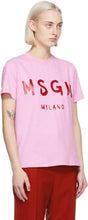MSGM Pink Artist Logo T-Shirt