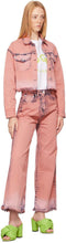 MSGM Pink Tie-Dye Denim Jacket