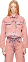 MSGM Pink Tie-Dye Denim Jacket - MSGM Pink Teinture Denim Veste - MSGM 핑크 타이 - 염료 데님 자켓