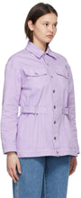MSGM Purple Belted Denim Jacket
