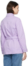 MSGM Purple Belted Denim Jacket