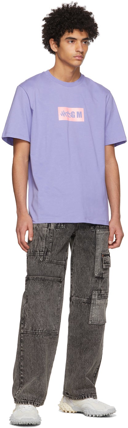 MSGM Purple New Logo T-Shirt