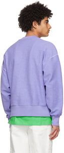MSGM Purple Terry Micro Logo Sweatshirt